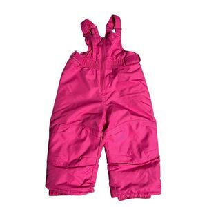 Cat & Jack Girls Size 18M Pink Adjustable Bib Overall Snow Pants